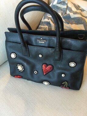 Badly Battered Bag. Kate Spade Bling Bag, Makeup Stains Outside & In, No Holes.